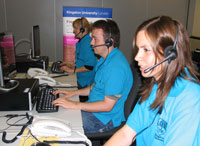 Callers to the Kingston University Clearing hotline will speak to student operators and then be transferred through to academic staff if they have the grades needed to fill a course vacancy.