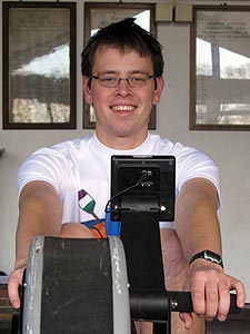Peter Brewer has been hard at work training for his rowing machine challenge.