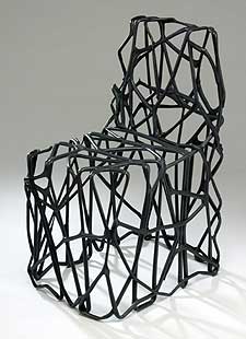A chair sculpted from plastic carrier bags by Richard Liddle also features in the exhibition.
