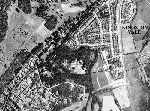 Aerial view of Kingston Vale, 1945