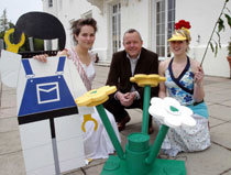 Photo of Petranella Storrs (left) and Sarah Lloyd with Head of All Legoland Parks, Mads Ryder. 