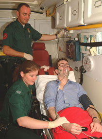 Photo of paramedics at work.