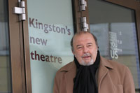 Photo of Sir Peter Hall outside The Rose